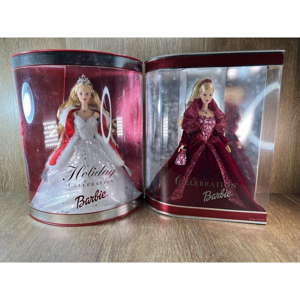 Lot Of 2 SPECIAL EDITION BARBIE HOLIDAY CELEBRATION 2001 (#50304) & 2002 (#56209